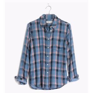 Madewell Plaid Button Down Blue